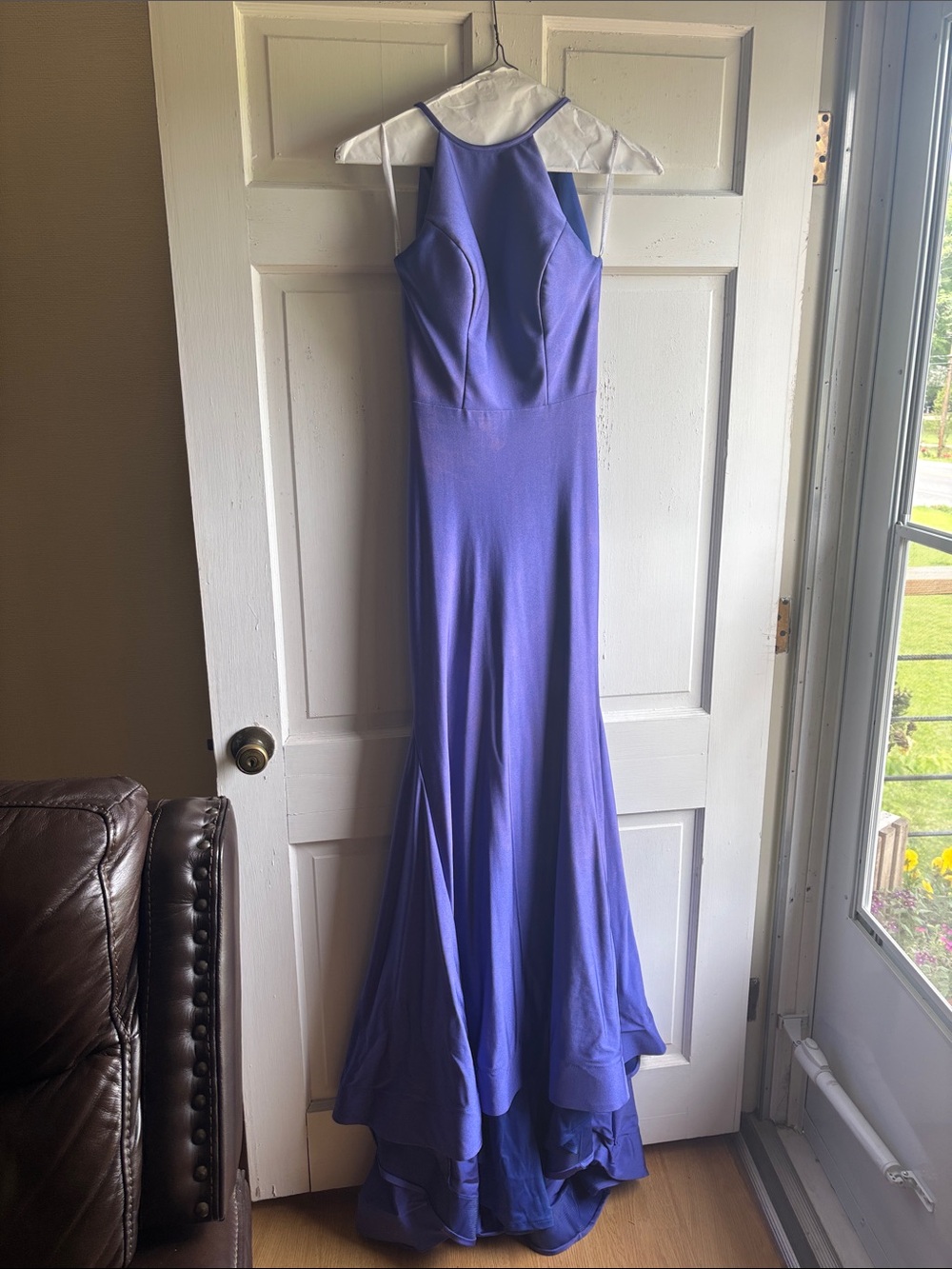 Sherri Hill Blue Halter Prom Gown
